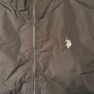 US POLO ASSN  Mens Jacket Black Full-Zip Windbreaker 109626P2